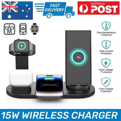 Wireless Charger Dock Charging Station 4in1 For Apple Watch IPhone15 14 13 12 11 • $18.86