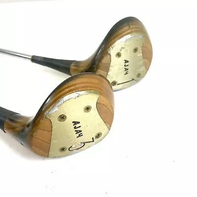 Vintage Ajay Golf Clubs Driver 1 & 3 Wood Fairway • $32.95