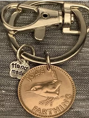 75th Birthday Polished 1948 Farthing Coin Keyring Keepsake Keyring In Gift Bag • £9.99