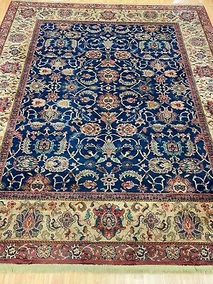 8'8  X 10' Karastan Herat Design Dark Blue Oriental Rug - Full Pile Made In USA • $1159.20