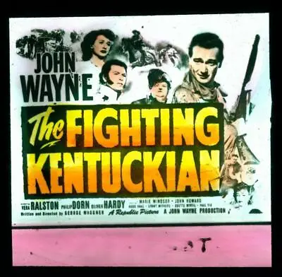 The Fighting Kentuckian 1949 Movie Glass Slide John Wayne Oliver Hardy • £241.28
