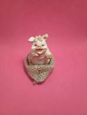 Vintage Unbranded Pig In Sack Animal Figurine (3 In) RARE • $4.95