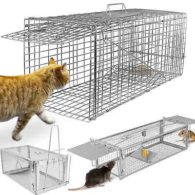 Humane Animal Trap Steel Cage For Live Rodent Control Rat Cats Squirrel Raccoons • $22.41