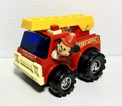 1980's Illco Walt Disney’s Mickey Mouse Gyro Powered Fire Truck Toy • $10