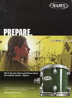 2005 Print Ad Of Mapex Pro M Series Drum Kit W Chris Adler Of Lamb Of God • $9.99