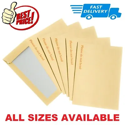 Hard Card Board Back Backed Please Do Not Bend Envelopes Manilla Brown A4 A5 A6 • £338.63