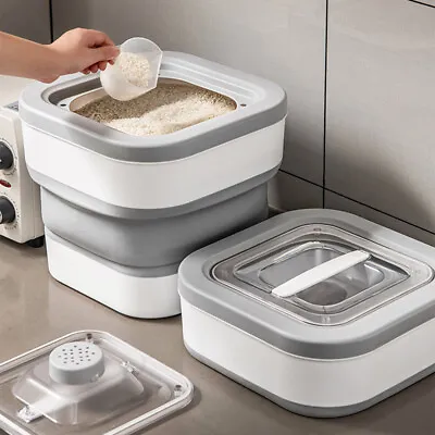 Kitchen Rice Storage Box Cereal Flour Dispenser Sealed Lid Food Grain Containers • £12.95