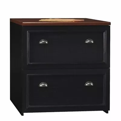 Pemberly Row 2 Drawer Lateral File Cabinet In Black And Cherry • $283.49