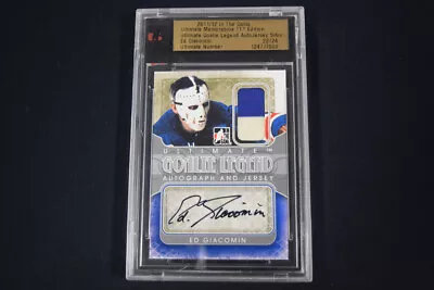 Ed Giacomin 2011-12 Ultimate Memorabilia Goalie Legend Autograph And Jersey /24 • $20