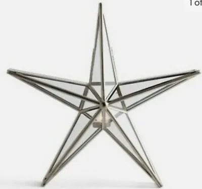 £9.49 • Buy Habitat Metal Xmas Star Glass Tealight Candle Holder Christmas Window Decor 29cm