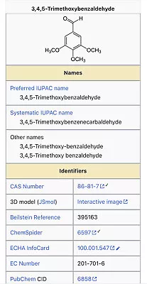 345-(Trimethoxybenzaldehÿde)(50g) 99.9% ACS CAS#86-81-7 • $29.99