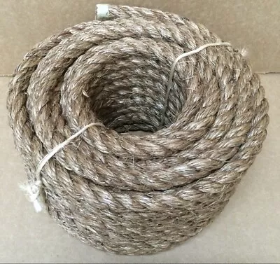 Manila Rope 1” X 75’ Full Reel 1 In. X 75 Ft. Manila Twist Rope Natural New • $78.90