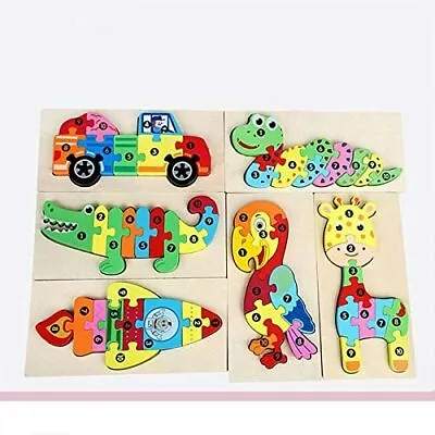 Colorful Childrens Jigsaw Puzzle Games For Toddlers Kids 1-3 Years Old Wooden • £6.99