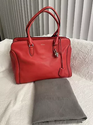 Alexander McQueen Padlock Zip Around Tote Leather Medium Red • $280