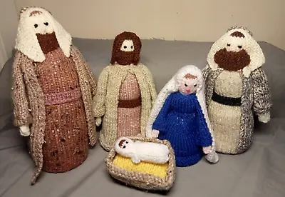 Hand Knitted Nativity Set Scene 6 Piece • £24.99