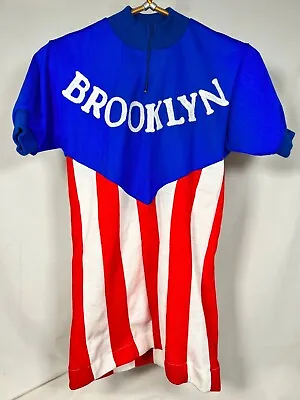 $175 • Buy Rare Vintage Brooklyn Cycling Jersey Polyacryl (Wool-Like) Patriotic USA Men's M