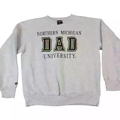 Vintage Northern Michigan University Wildcats Dad Sweatshirt Sz L Gray Jansport  • $25.97