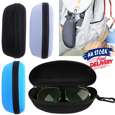 $8.90 • Buy Portable Zipper Eye Glasses Box Sunglasses Protect Hard Case Shell Clam Pouch