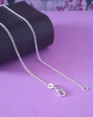 14/16/18/20''inch 925 Sterling Silver Filled Curb Necklace Chain Gift For Girls • £3.39