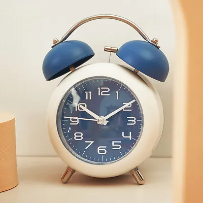 $21.07 • Buy For Bedroom Alarm Clock Loud Office Retro With Night Light Twin Bell Non Ticking