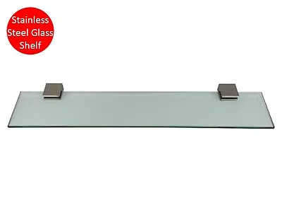 GLASS SHELF BATHROOM STAINLESS STEEL 600mm SHOWER NEW DESIGN TRANSPARENT • $59.95