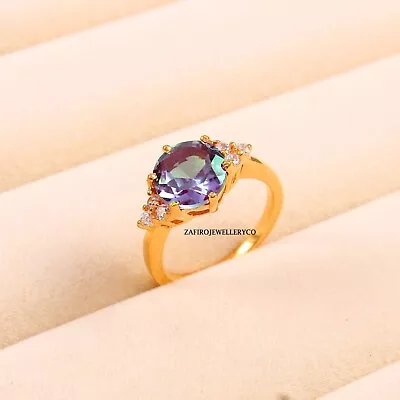 Alexandrite Ring Anniversary Gift Ring June Birthstone 925 Sterling Silver • $90