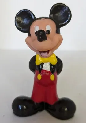 Mickey Mouse Yellow Bowtie Hands Behind Back Plastic Figure Stamp On Foot • $8