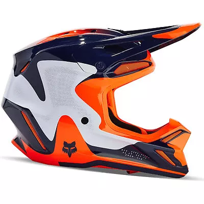 Fox Racing V3 Revise Offroad Helmet MIPS EPS Ionic+ Liner D-Ring DOT Navy/Orange • $399.95