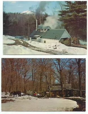  Vermont Maple Syrup Sugar Sap Sugaring Lot Of 2 Postcards • $1.99