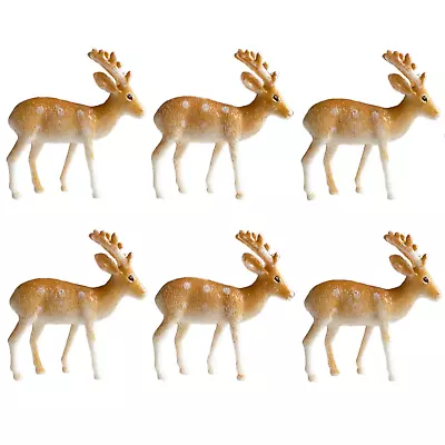 £3.75 • Buy 6pc Reindeer Cake Topper Set Christmas Yule Log Mini Festive Winter Decoration