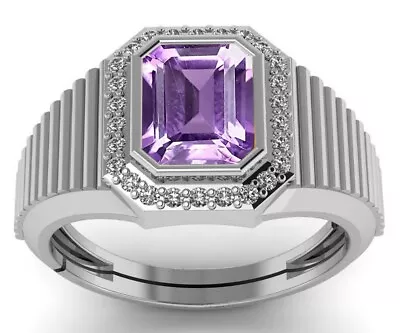 Amethyst Original Certified Natural Gemstone Silver  Ring For Women $Men • $45