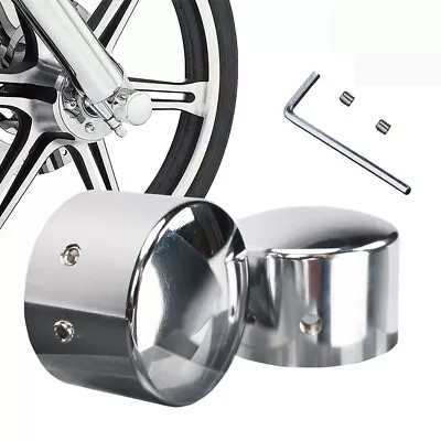 Chrome Front Axle Cap Nut Covers For Harley For Road King FLHR For Softail AS • $12.99