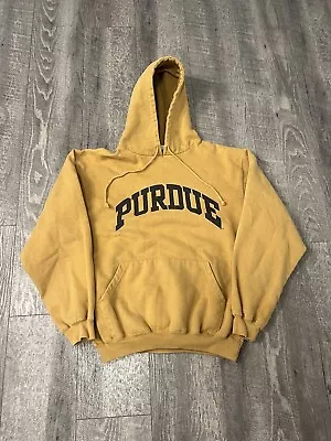 Vintage Purdue Hoodie Mens Small University Collegiate Tonal Y2K Spellout Heavy • $34