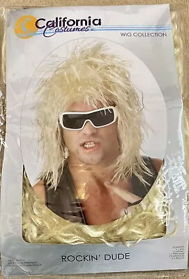 80’s Style  Rock Dude Blonde Wig Punk Heavy Metal Fancy Dress Accessory • £15