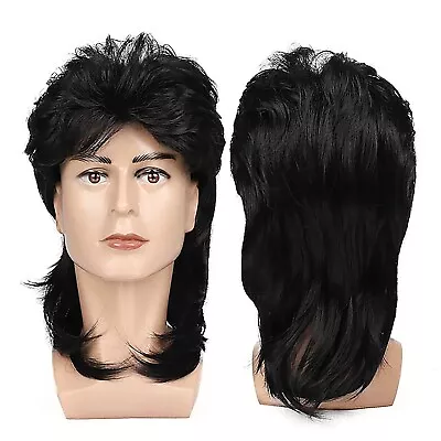 Mens Costume Props Punk Rocker Wig Soft Hair Wigs Shawl Anime Wig Dating Curly • $11.27