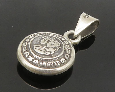 $38.12 • Buy MEXICO 925 Sterling Silver - Vintage Mayan Aztec Sun Calendar Pendant - PT17485