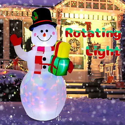 5ft Christmas Inflatable Snowman LED Rotating Light Outdoor Yard Decor New Year • $28.99