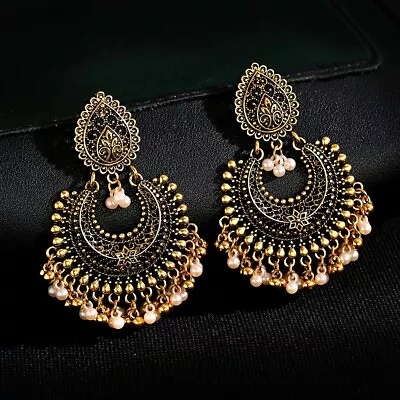 Vintage Indian Jhumka Ethnic Egypt Earrings Tribal Pearl Trendy Wedding Jewelry • $6.26