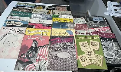 Huge Lot Of 28. 1940’s Vintage Crocheting Pattern Books  Learn How + • $19.99