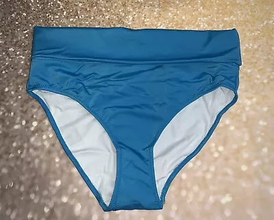 £3.99 • Buy Bikini Bottoms/full Briefs Size  Xl (uk 16-18) Fold Over Bright Blue