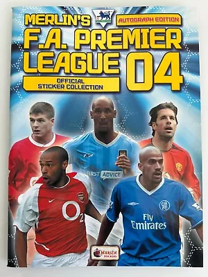 MERLIN’S Premier League Official Sticker Album 2004 NEW/MINT Topps Autograph Ed. • £7.99