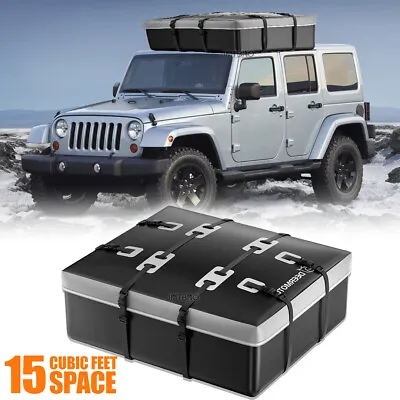 15 Cubic Car Roof Rack Top Cargo Carrier Storage Bag Luggage For Jeep Wrangler • $89.13