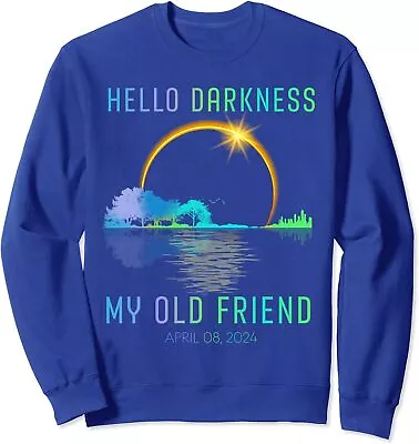 Hello Darkness My Old Friend Total Solar Eclipse 2024 Unisex Crewneck Sweatshirt • $26.99