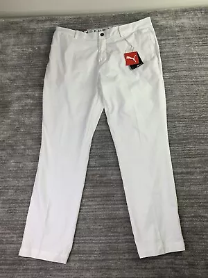 PUMA Golf Pants Mens 38 X 32 Jackpot Performance Tailored Golf Pants White NWT • $39.95