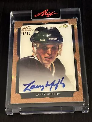 Larry Murphy Auto Pittsburgh Penguins 2022 Leaf Art Of Hockey Framed /40 • $18.17