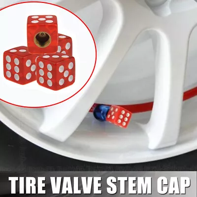 4x Car Parts Wheel Tyre Valve Stems Air Dust Cover Screw Cap Accessories Red • $5.16