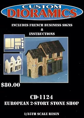 CD-1124 European Two Story Stone Shop 1/35 Scale Resin Building. • $80