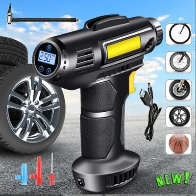 USB Rechageable Digital Air Compressor Air Pump Car Tyre Inflator Bike Pump Set • $26.99