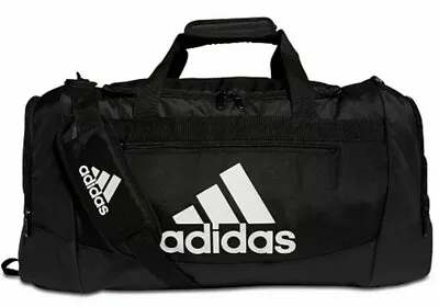 ADIDAS DEFENSE MEDIUM Duffel Gym Bag BLACK VENT 2 Zip Outside Pockets NWT $50 • $36.95