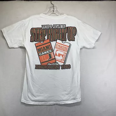 Vintage Miami Hurricanes Homecoming 2003 T-Shirt Mens Size Small • $18.99